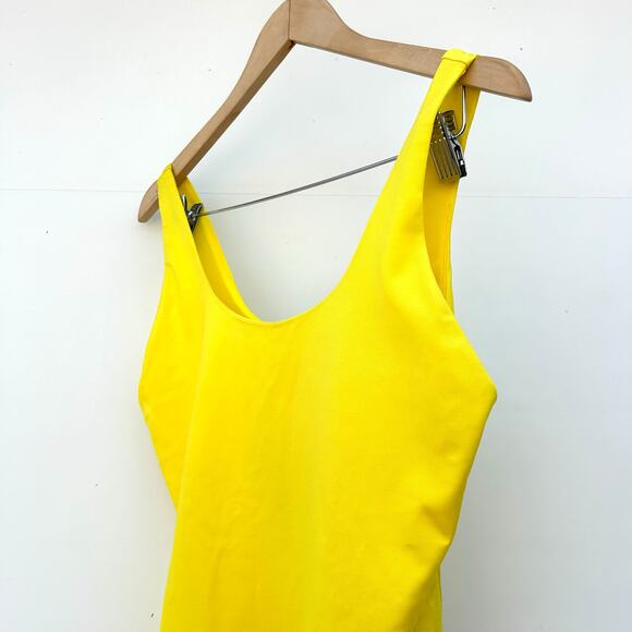 New Alice + Olivia Bodysuit Tank Citrus Yellow One Piece Large Blouse - Picture 4 of 7